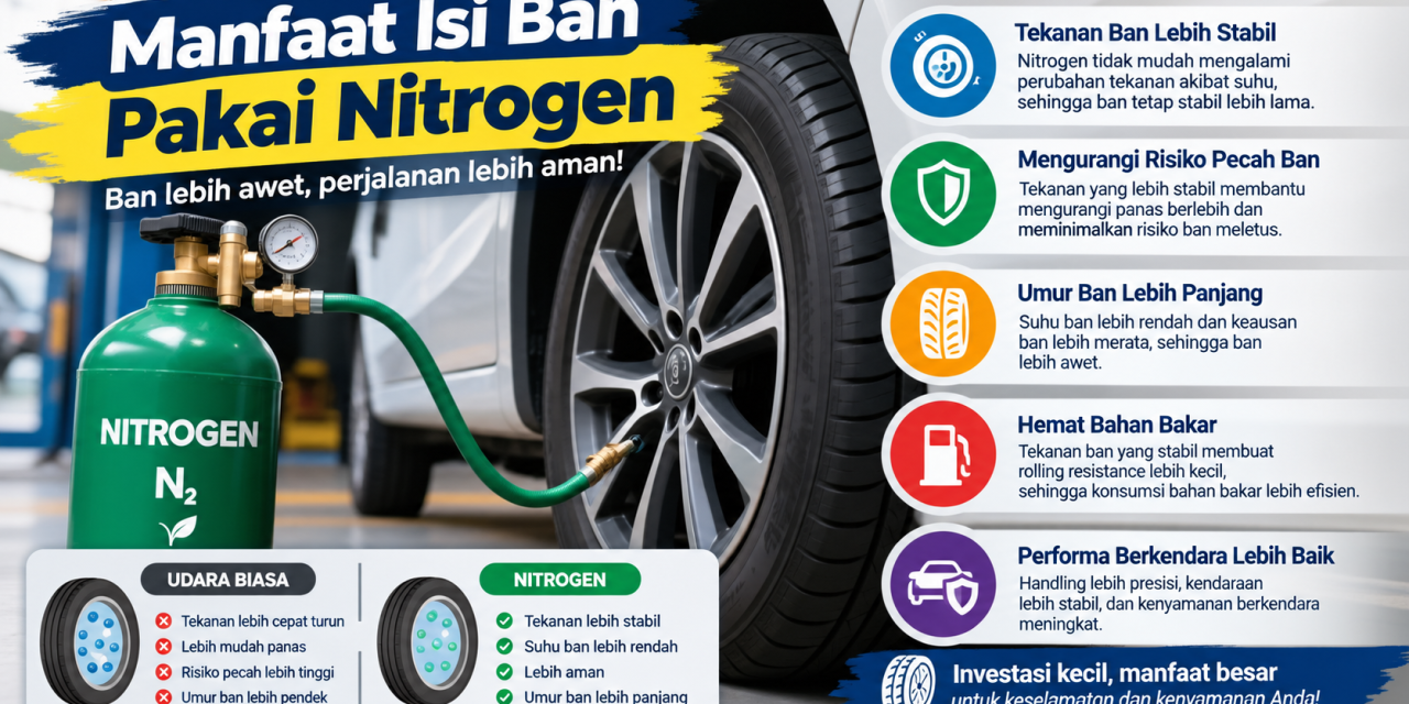 Selain Bikin Stabil, Ini Deretan Manfaat Isi Ban Pakai Nitrogen